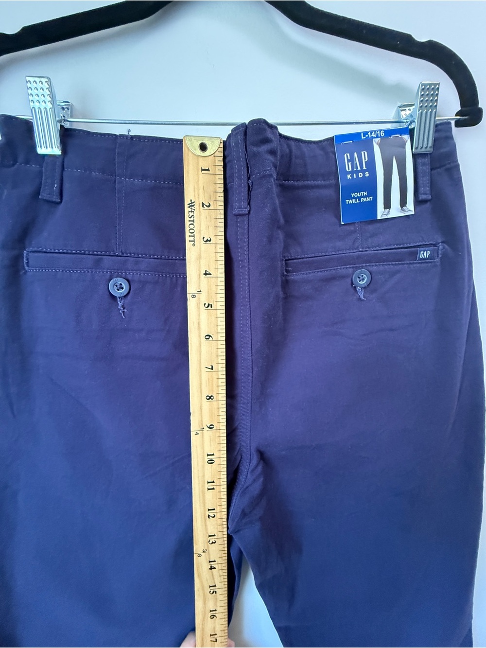 GAP Kids Teen Boys Twill Pants Dark Navy Chino Pants Big Boys size 14/16 - Picture 7 of 9